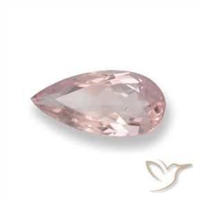Morganite Rosa chiaro naturale da 0.71 ct, Forma a pera, VS
