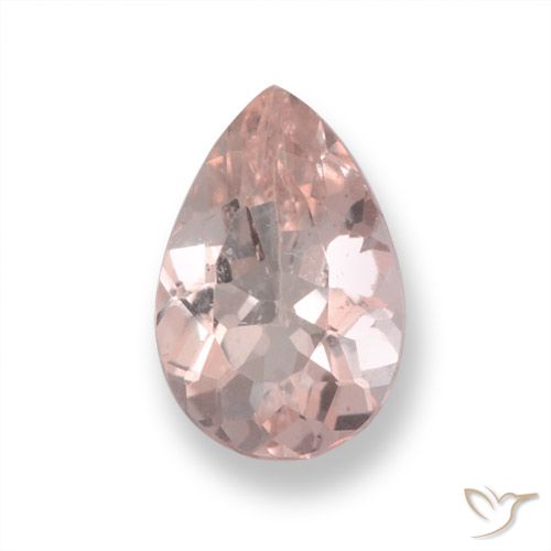 0.65ct Naturale Rosa medio Morganite, Forma a pera, VS