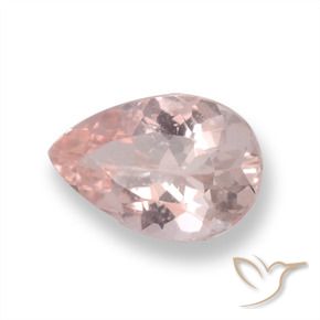 Morganite Rosa medio naturale da 0.65 ct, Forma a pera, VS