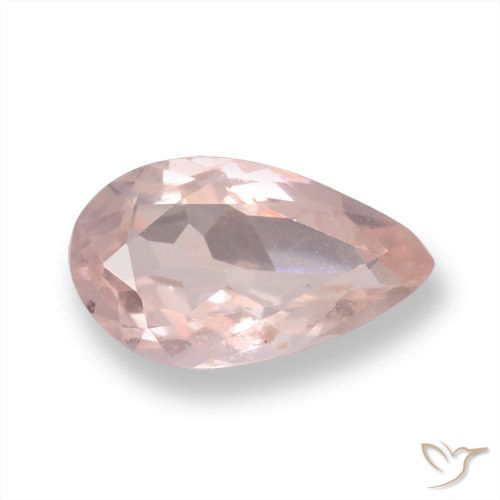 Morganite rosa fenicottero naturale da 0.76 ct, Forma a pera, VVS-VS