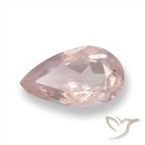 Morganite rosa fenicottero naturale da 0.76 ct, Forma a pera, VVS-VS