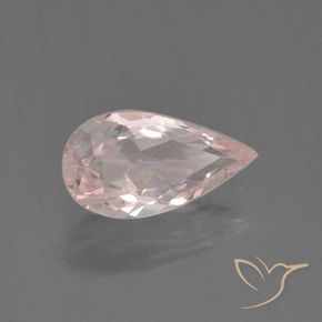 Morganite Rosa Corallo Chiaro naturale da 0.74 ct, Forma a pera, VVS
