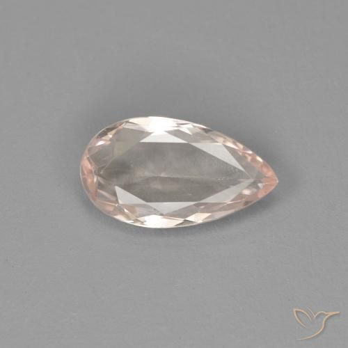 0.77ct Naturale rosa fenicottero Morganite, Forma a pera, VVS