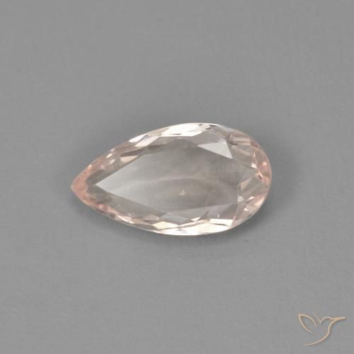 Morganite rosa fenicottero naturale da 0.77 ct, Forma a pera, VVS