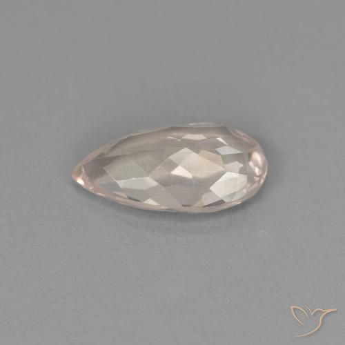 Morganite rosa fenicottero naturale da 0.77 ct, Forma a pera, VVS