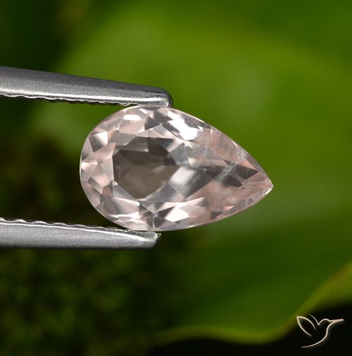 0.90ct Naturale Rosa medio Morganite, Forma a pera, VS