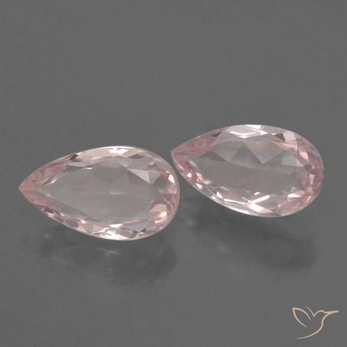 Gemme di Morganite Rosa corallo naturale da 1.14 ct, Forma a pera, VVS-VS