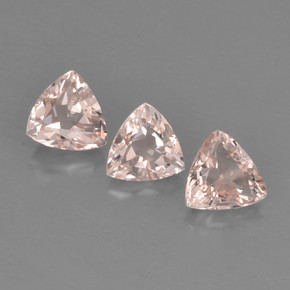 Gemme di Morganite Rosa chiaro naturale da 1.04 ct, Taglio trillion, VVS-VS