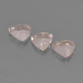 Gemme di Morganite Rosa chiaro naturale da 1.04 ct, Taglio trillion, VVS-VS