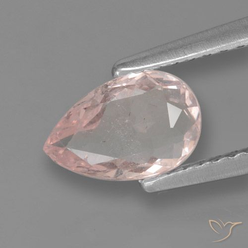 0.73ct Naturale Rosa medio-chiaro Morganite, Forma a pera, VS
