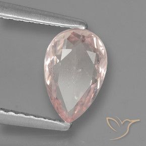 Morganite Rosa medio-chiaro naturale da 0.73 ct, Forma a pera, VS