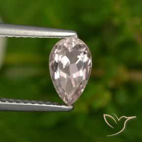 Morganite Rosa Molto Chiaro naturale da 0.80 ct, Forma a pera, VVS-VS