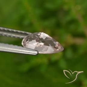 Morganite Rosa Molto Chiaro naturale da 0.80 ct, Forma a pera, VVS-VS
