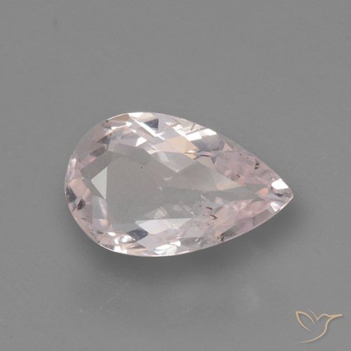 0.66ct Naturale Tono rosa corallo Morganite, Forma a pera, VS, Photo A