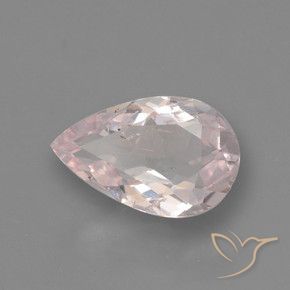 Morganite Tono rosa corallo naturale da 0.66 ct, Forma a pera, VS