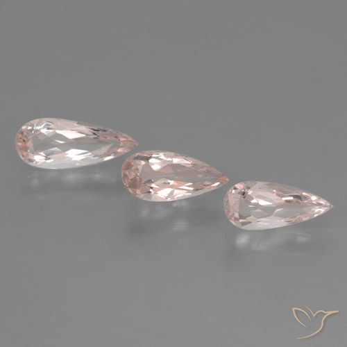 1.61ctw Naturale Rosa Molto Chiaro Morganite, Forma a pera, VVS-VS