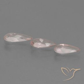 Gemme di Morganite Rosa Molto Chiaro naturale da 1.61 ct, Forma a pera, VVS-VS