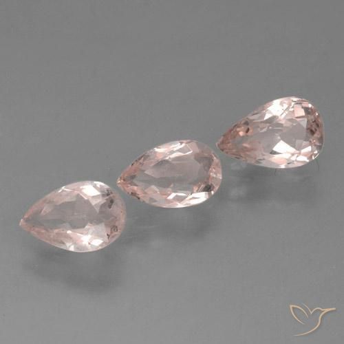 Gemme di Morganite Rosa medio naturale da 1.32 ct, Forma a pera, VVS-VS
