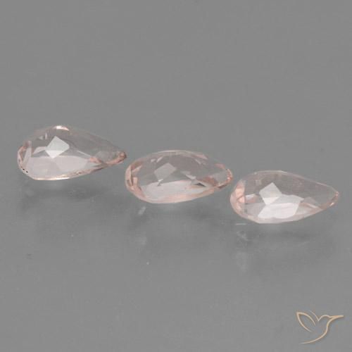 Gemme di Morganite Rosa medio naturale da 1.32 ct, Forma a pera, VVS-VS
