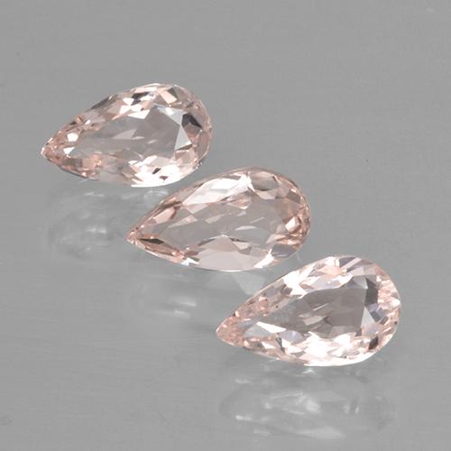 Gemme di Morganite rosa fenicottero naturale da 1.59 ct, Forma a pera, VVS-VS