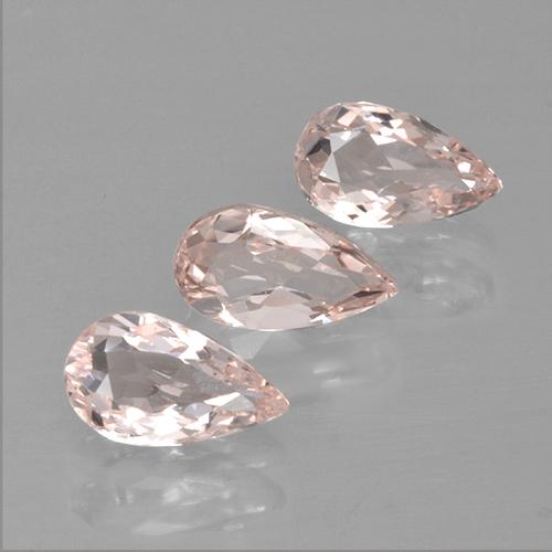 Gemme di Morganite rosa fenicottero naturale da 1.59 ct, Forma a pera, VVS-VS