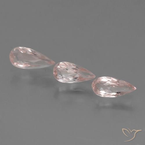 1.11ctw Naturale Rosa medio-chiaro Morganite, Forma a pera, VVS-VS