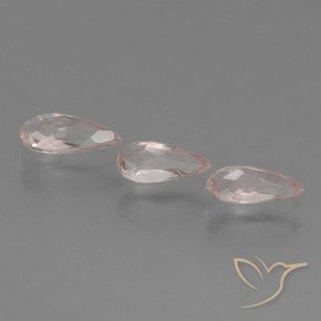 Gemme di Morganite Rosa medio-chiaro naturale da 1.11 ct, Forma a pera, VVS-VS