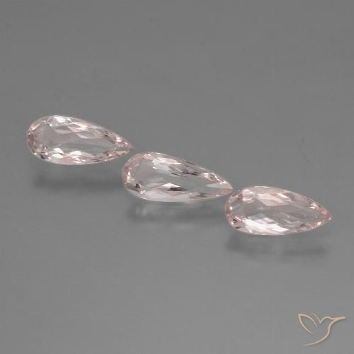 1.24ctw Naturale Rosa medio-chiaro Morganite, Forma a pera, VVS-VS