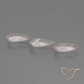 Gemme di Morganite Rosa medio-chiaro naturale da 1.24 ct, Forma a pera, VVS-VS