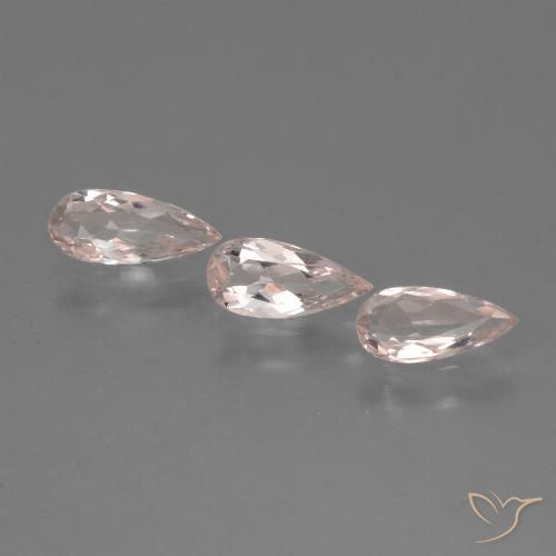 1.11ctw Naturale Tono rosa corallo Morganite, Forma a pera, VVS-VS