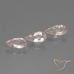 Gemme di Morganite Tono rosa corallo naturale da 1.11 ct, Forma a pera, VVS-VS