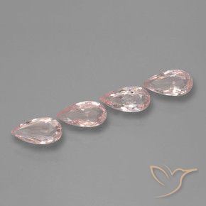 Gemme di Morganite Rosa medio naturale da 1.95 ct, Forma a pera, VVS-VS