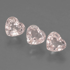 Gemme di morganite rosa chiaro naturale da 1,54 ct, a forma di cuore, VVS-VS