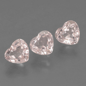 Gemme di morganite rosa chiaro naturale da 1,54 ct, a forma di cuore, VVS-VS