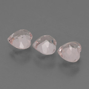 Gemme di morganite rosa chiaro naturale da 1,54 ct, a forma di cuore, VVS-VS