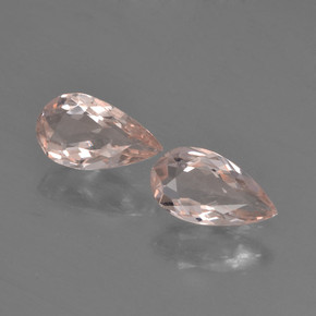 Morganite naturale rosa da 0,80 ct, taglio a pera, VVS-VS