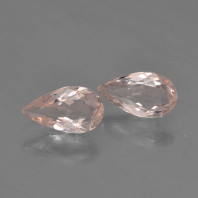 Morganite naturale rosa da 0,80 ct, taglio a pera, VVS-VS