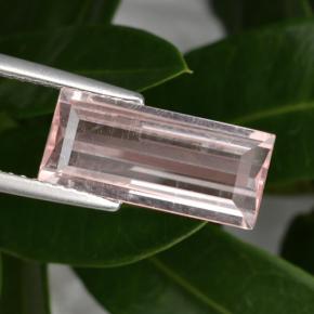 Morganite naturale rosa da 3,31 ct, baguette, VS