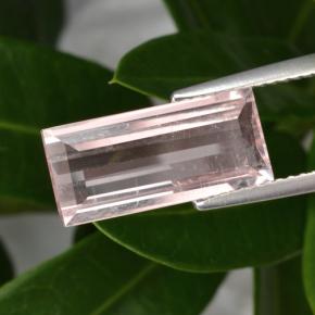 Morganite naturale rosa da 3,31 ct, baguette, VS