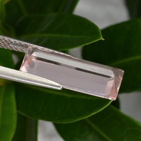 Morganite naturale rosa da 3,31 ct, baguette, VS
