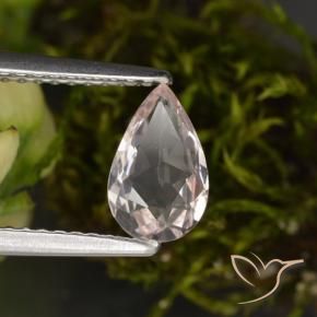 Morganite Rosa chiaro naturale da 0.68 ct, Forma a pera, VVS