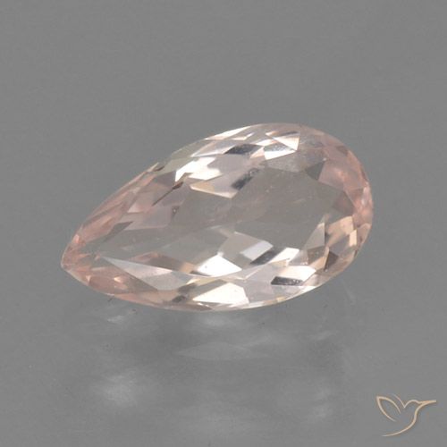 0.53ct Naturale Rosa medio Morganite, Forma a pera, VVS