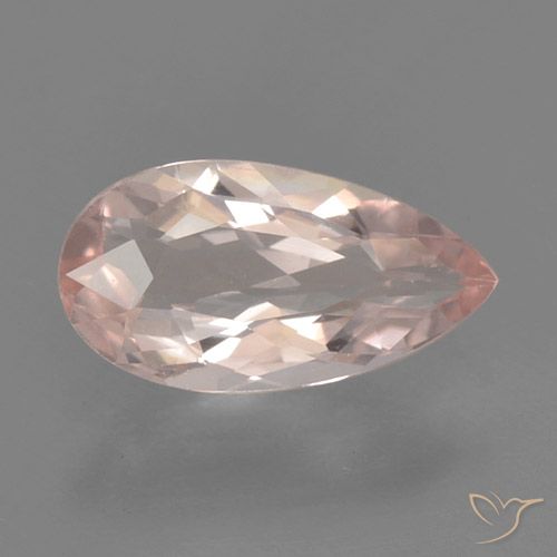 0.53ct Naturale rosa fenicottero Morganite, Forma a pera, VVS