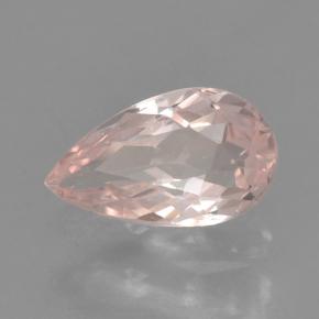 Morganite rosa fenicottero naturale da 0.46 ct, Forma a pera, VVS-VS