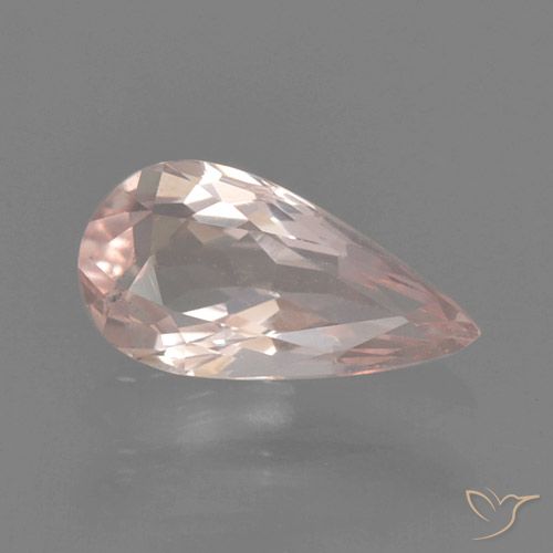 0.50ct Naturale rosa fenicottero Morganite, Forma a pera, VVS-VS