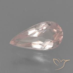 Morganite rosa fenicottero naturale da 0.50 ct, Forma a pera, VVS-VS