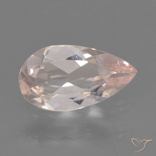 0.50ct Naturale Rosa medio Morganite, Forma a pera, VVS-VS
