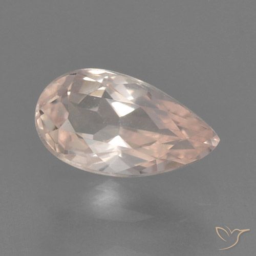 0.49ct Naturale Rosa medio Morganite, Forma a pera, VVS