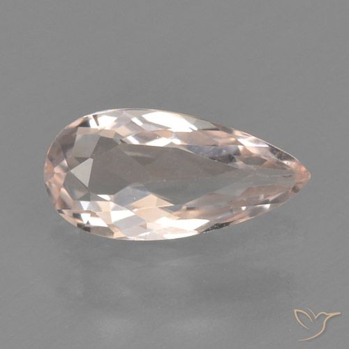 0.57ct Naturale rosa fenicottero Morganite, Forma a pera, VVS