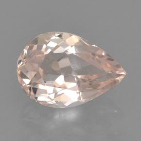 Morganite naturale rosa da 0,64 ct, taglio a pera, VVS